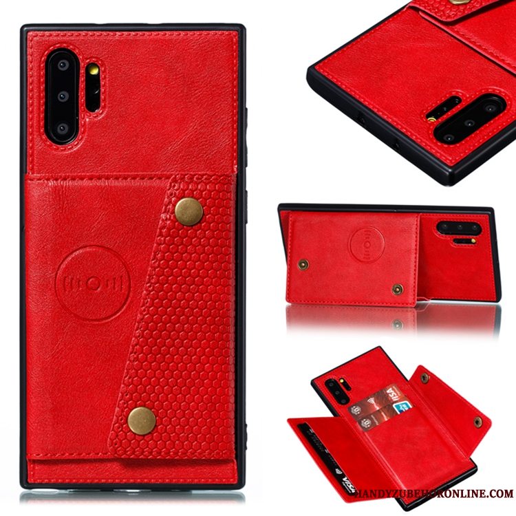 Etui Samsung Galaxy Note 10+ Blød Magnetisk Kort, Cover Samsung Galaxy Note 10+ Grå Telefon