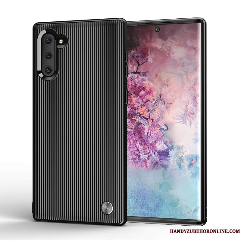 Etui Samsung Galaxy Note 10 Blød Telefonstribede, Cover Samsung Galaxy Note 10 Beskyttelse Sort Anti-fald