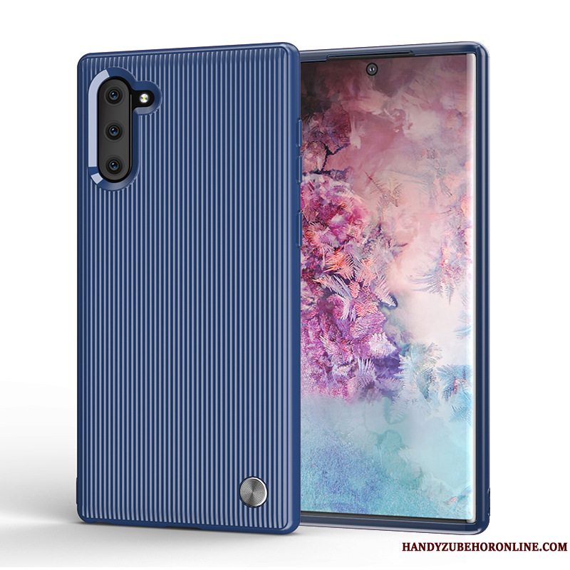 Etui Samsung Galaxy Note 10 Blød Telefonstribede, Cover Samsung Galaxy Note 10 Beskyttelse Sort Anti-fald