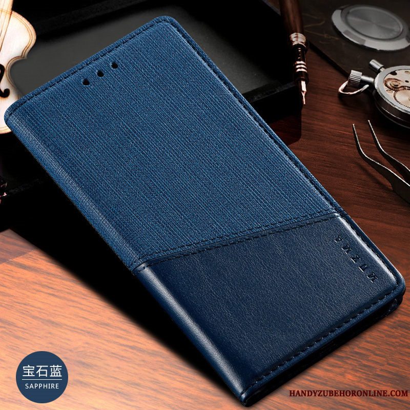 Etui Samsung Galaxy Note 10 Folio Sort Mønster, Cover Samsung Galaxy Note 10 Læder Klud Telefon