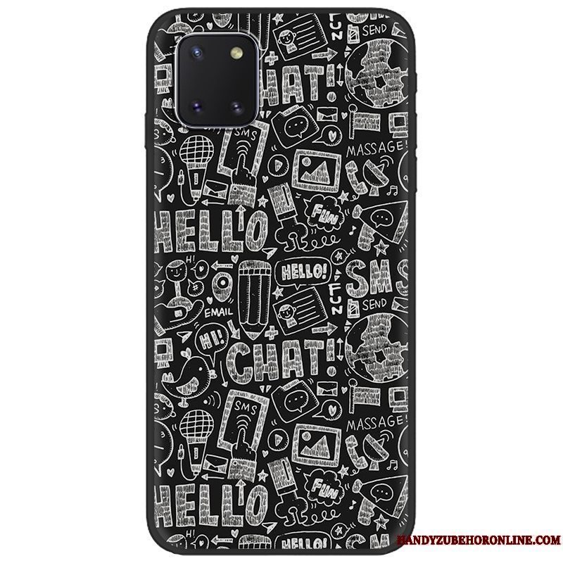 Etui Samsung Galaxy Note 10 Lite Blød Salg Telefon, Cover Samsung Galaxy Note 10 Lite Malet Sort Pu