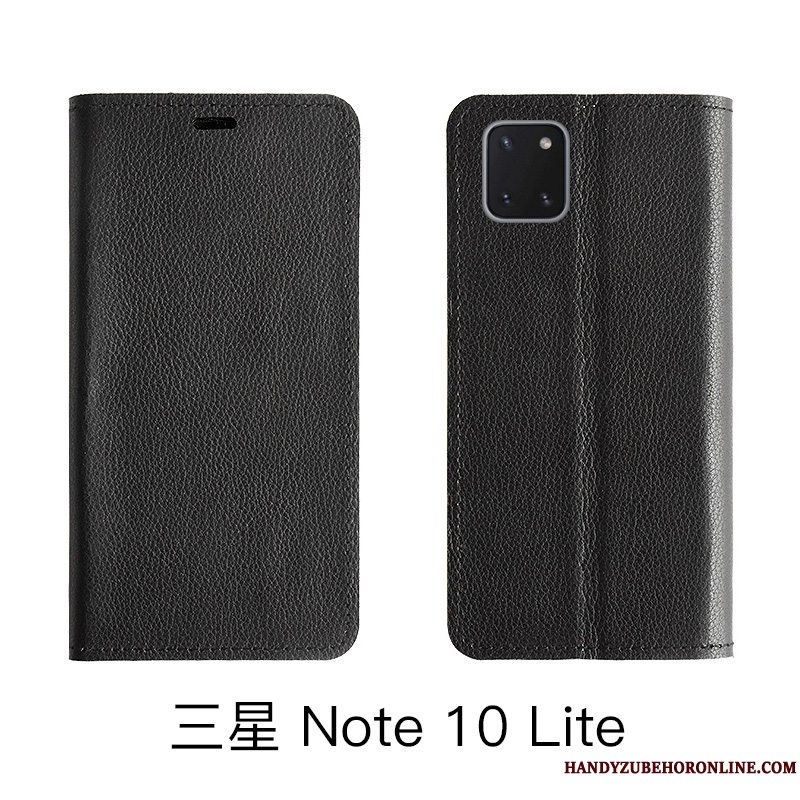 Etui Samsung Galaxy Note 10 Lite Folio Rød Telefon, Cover Samsung Galaxy Note 10 Lite Læder Litchi Cow