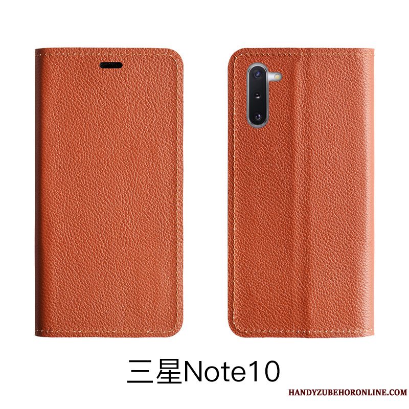 Etui Samsung Galaxy Note 10 Lite Folio Rød Telefon, Cover Samsung Galaxy Note 10 Lite Læder Litchi Cow