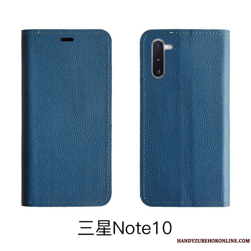 Etui Samsung Galaxy Note 10 Lite Folio Rød Telefon, Cover Samsung Galaxy Note 10 Lite Læder Litchi Cow