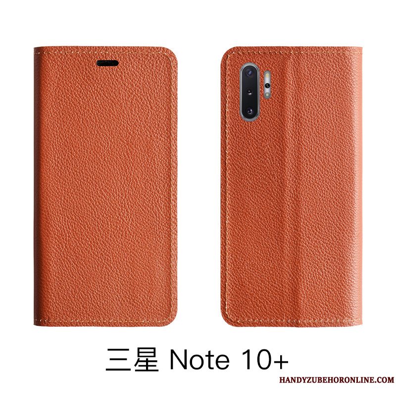 Etui Samsung Galaxy Note 10 Lite Folio Rød Telefon, Cover Samsung Galaxy Note 10 Lite Læder Litchi Cow