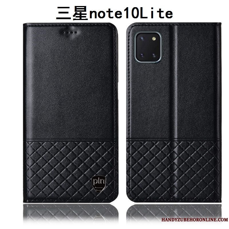 Etui Samsung Galaxy Note 10 Lite Folio Sort Anti-fald, Cover Samsung Galaxy Note 10 Lite Beskyttelse Telefon