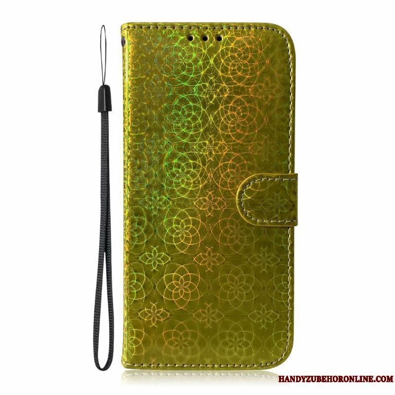 Etui Samsung Galaxy Note 10 Lite Læder Farvet Guld, Cover Samsung Galaxy Note 10 Lite Folio Kort Telefon