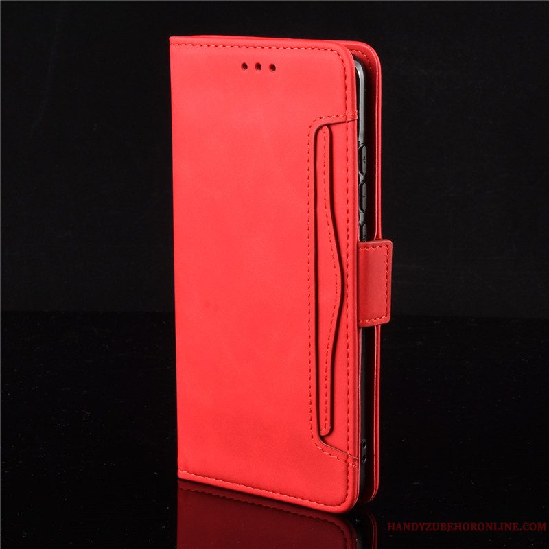 Etui Samsung Galaxy Note 10 Lite Læder Pulver Rød, Cover Samsung Galaxy Note 10 Lite Tegnebog Telefon