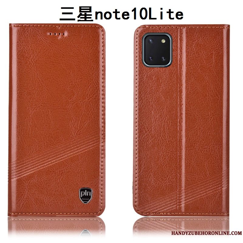 Etui Samsung Galaxy Note 10 Lite Tasker Rød Anti-fald, Cover Samsung Galaxy Note 10 Lite Læder Telefon