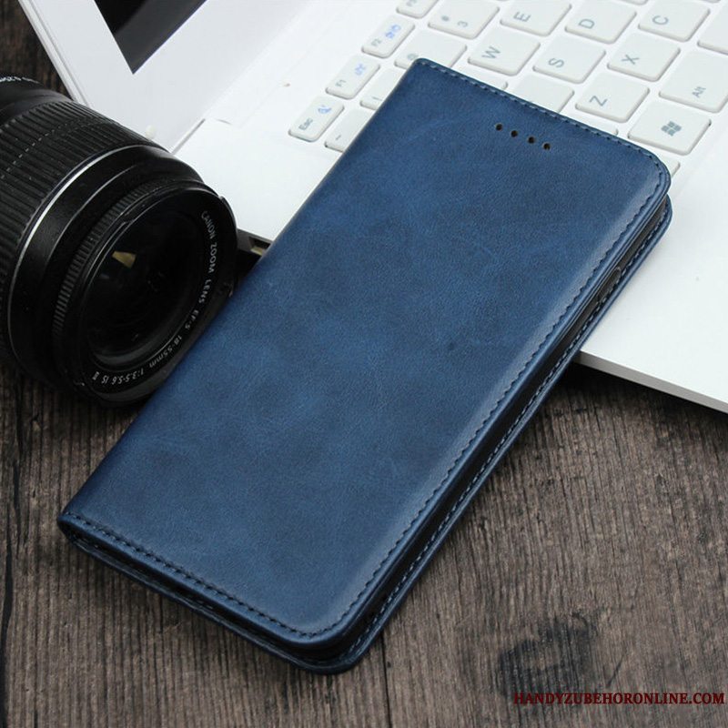 Etui Samsung Galaxy Note 10 Læder Business Telefon, Cover Samsung Galaxy Note 10 Folio Sort