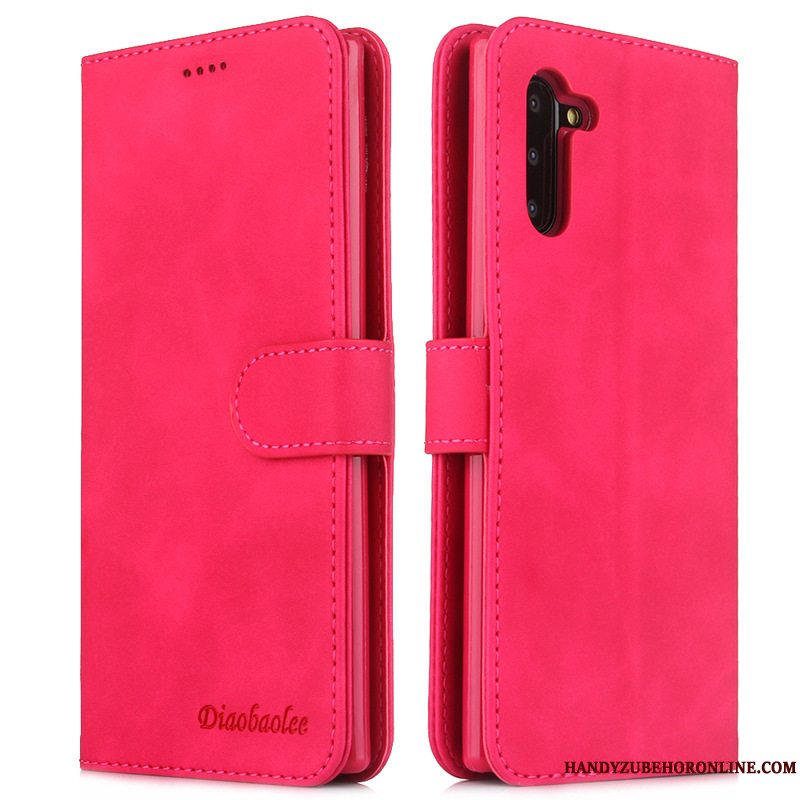 Etui Samsung Galaxy Note 10 Læder Grå Telefon, Cover Samsung Galaxy Note 10 Folio