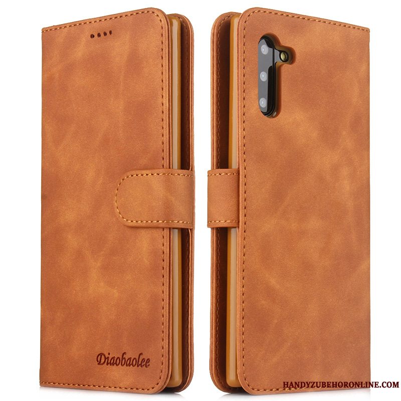 Etui Samsung Galaxy Note 10 Læder Grå Telefon, Cover Samsung Galaxy Note 10 Folio