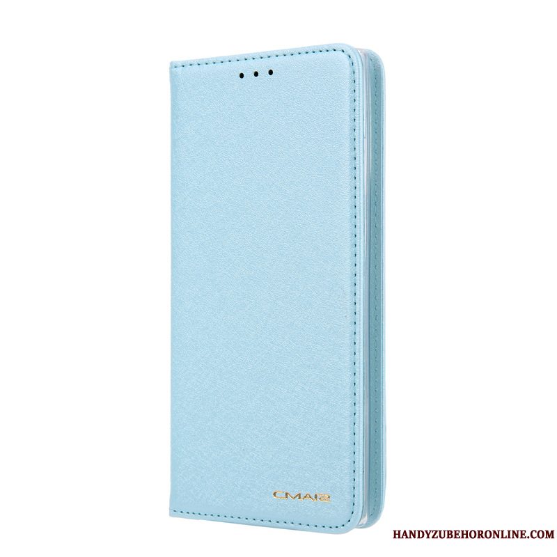 Etui Samsung Galaxy Note 10+ Læder Kort Blå, Cover Samsung Galaxy Note 10+ Folio Telefon