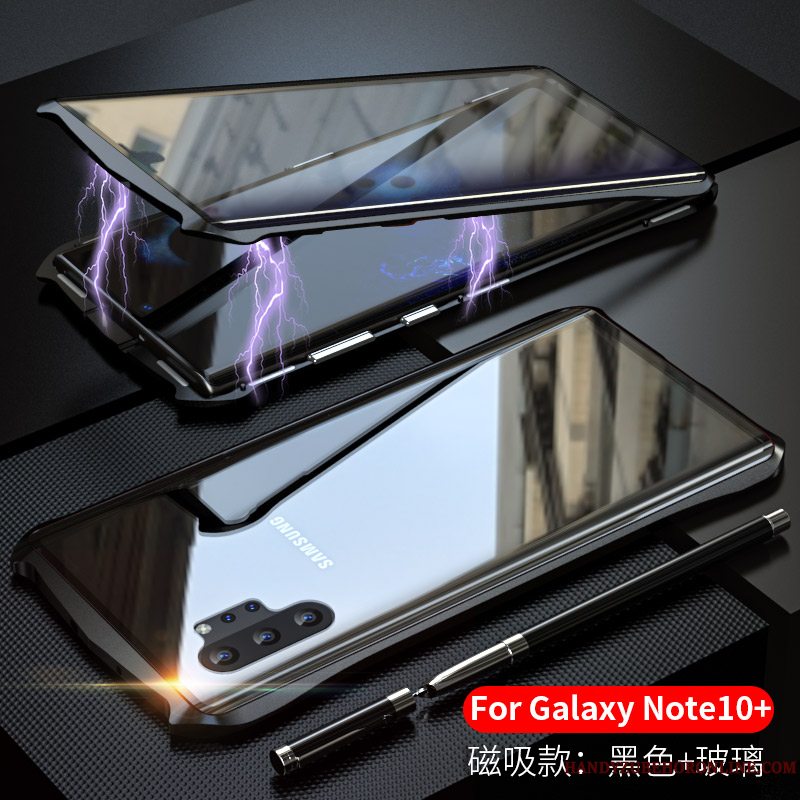 Etui Samsung Galaxy Note 10+ Metal Telefonramme, Cover Samsung Galaxy Note 10+ Beskyttelse Anti-fald Dobbeltsidet