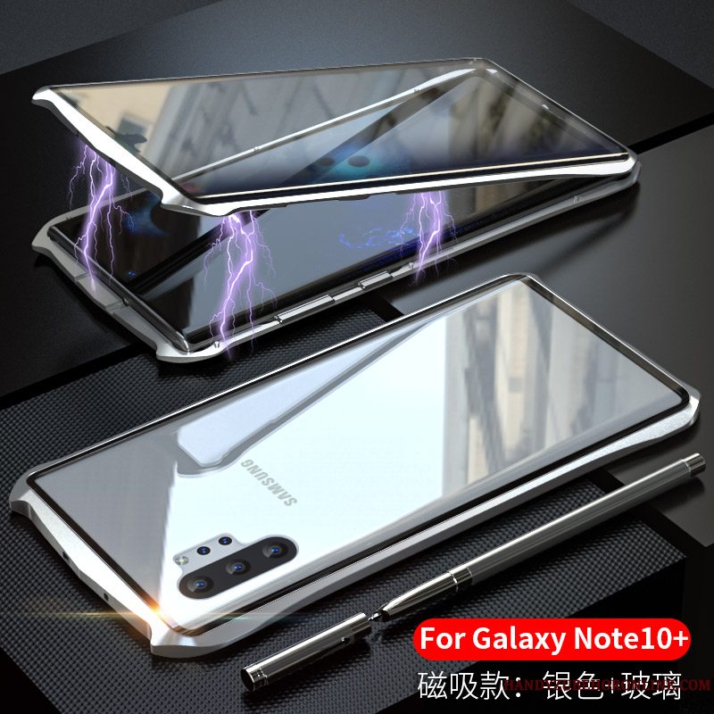 Etui Samsung Galaxy Note 10+ Metal Telefonramme, Cover Samsung Galaxy Note 10+ Beskyttelse Anti-fald Dobbeltsidet