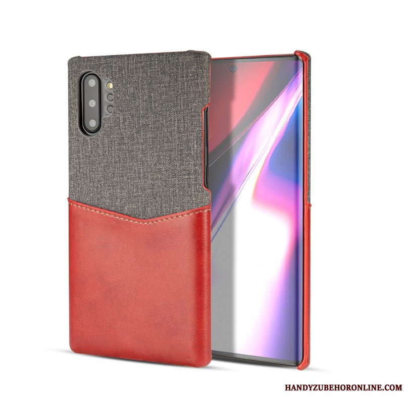 Etui Samsung Galaxy Note 10+ Rød Telefon, Cover Samsung Galaxy Note 10+ Anti-fald Kort