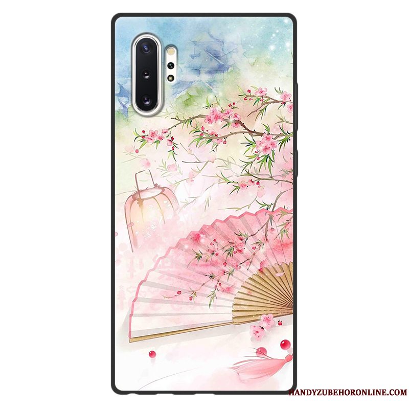 Etui Samsung Galaxy Note 10+ Vintage Kunst Telefon, Cover Samsung Galaxy Note 10+ Beskyttelse Grøn Kinesisk Stil