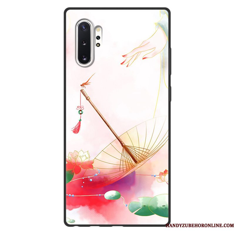 Etui Samsung Galaxy Note 10+ Vintage Kunst Telefon, Cover Samsung Galaxy Note 10+ Beskyttelse Grøn Kinesisk Stil