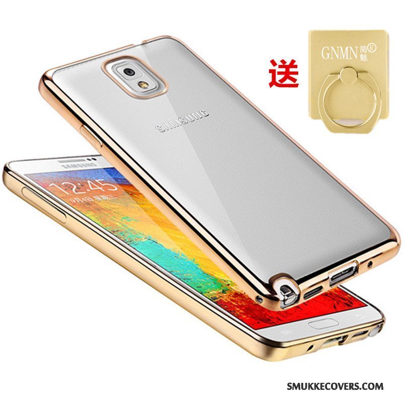 Etui Samsung Galaxy Note 3 Blød Gennemsigtig Telefon, Cover Samsung Galaxy Note 3 Beskyttelse Guld