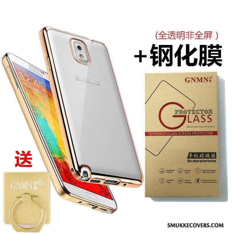 Etui Samsung Galaxy Note 3 Blød Gennemsigtig Telefon, Cover Samsung Galaxy Note 3 Beskyttelse Guld