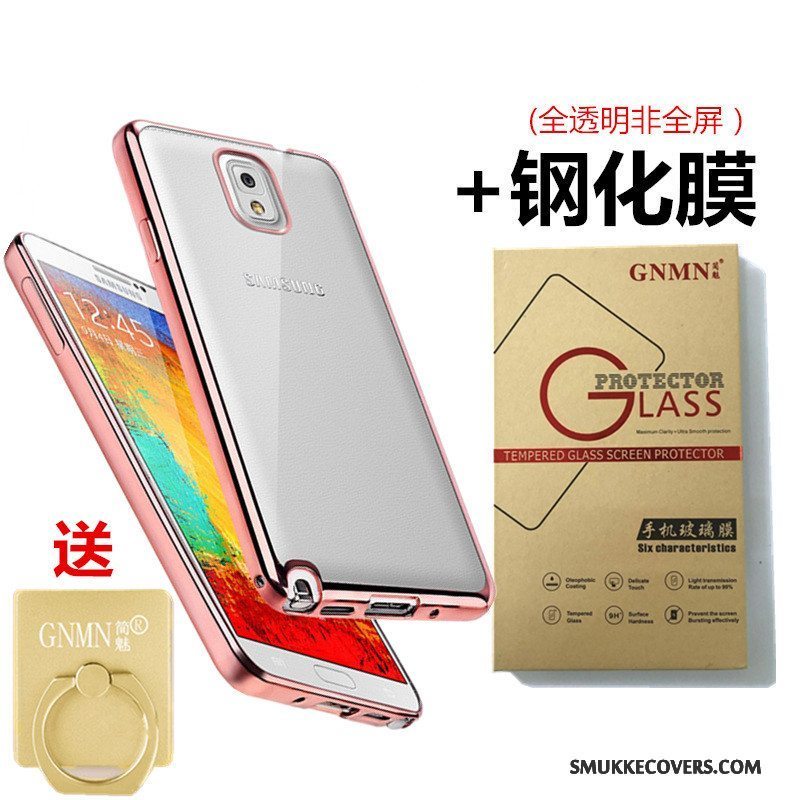 Etui Samsung Galaxy Note 3 Blød Gennemsigtig Telefon, Cover Samsung Galaxy Note 3 Beskyttelse Guld