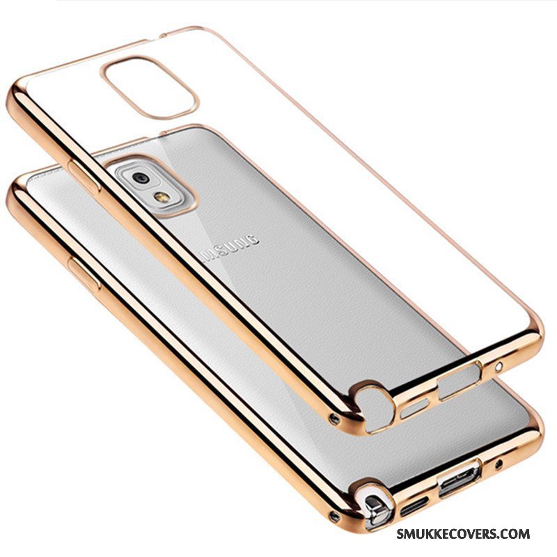 Etui Samsung Galaxy Note 3 Blød Gennemsigtig Telefon, Cover Samsung Galaxy Note 3 Beskyttelse Guld