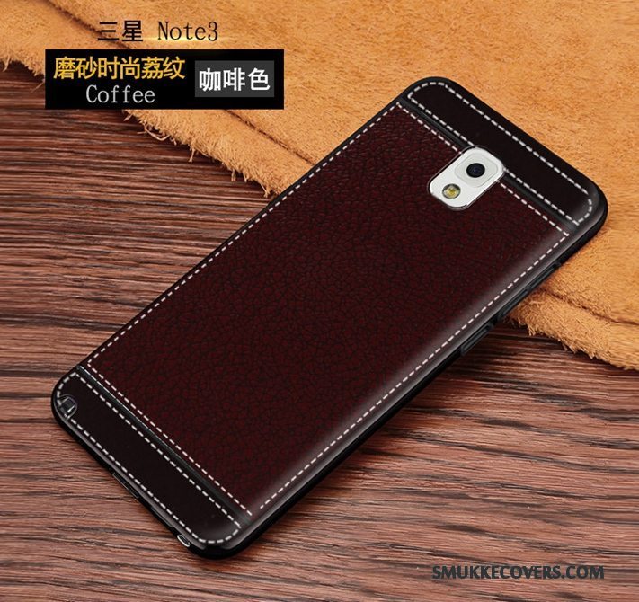 Etui Samsung Galaxy Note 3 Blød Nubuck Ny, Cover Samsung Galaxy Note 3 Beskyttelse Rød Anti-fald