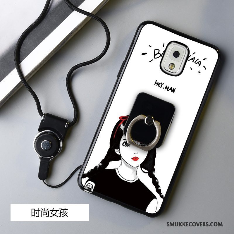 Etui Samsung Galaxy Note 3 Cartoon Sort Telefon, Cover Samsung Galaxy Note 3 Beskyttelse Hængende Ornamenter Anti-fald