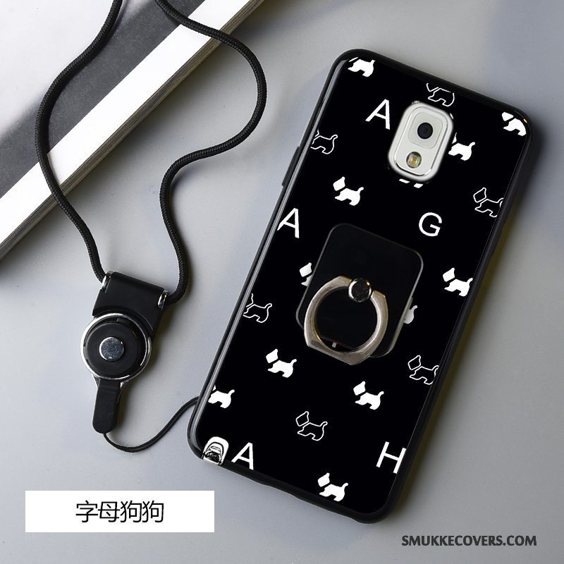 Etui Samsung Galaxy Note 3 Cartoon Sort Telefon, Cover Samsung Galaxy Note 3 Beskyttelse Hængende Ornamenter Anti-fald