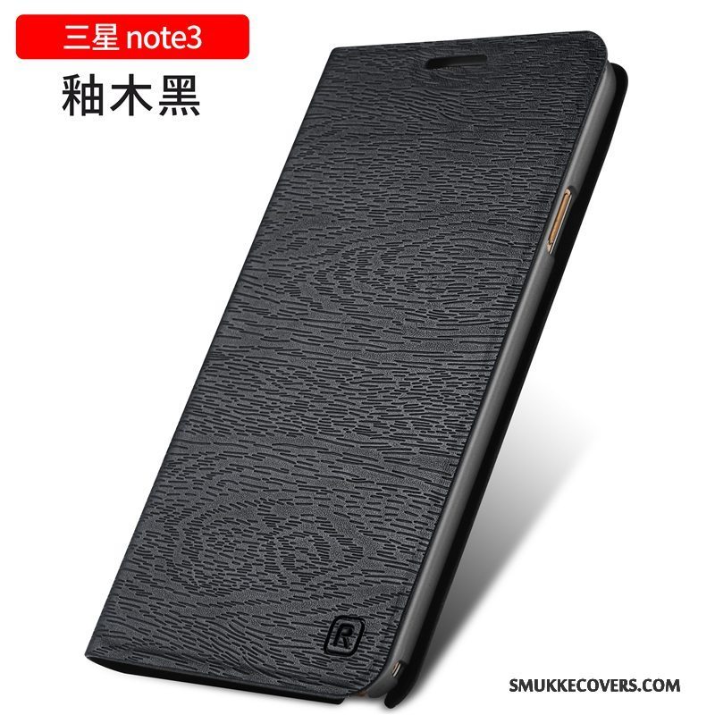 Etui Samsung Galaxy Note 3 Folio Anti-fald Telefon, Cover Samsung Galaxy Note 3 Læder Cyan