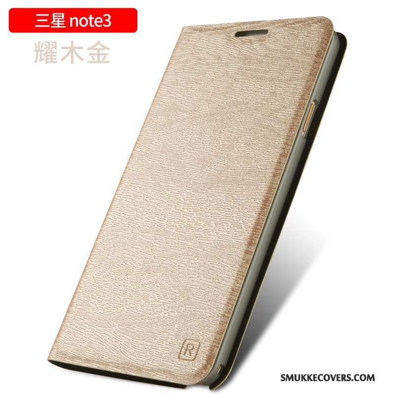 Etui Samsung Galaxy Note 3 Folio Anti-fald Telefon, Cover Samsung Galaxy Note 3 Læder Cyan