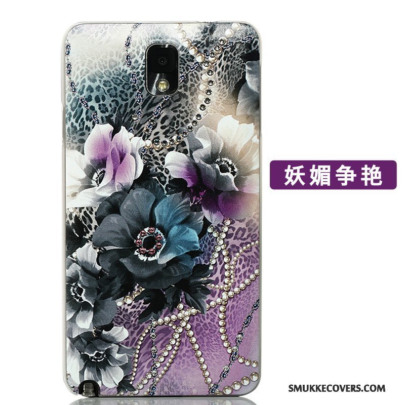 Etui Samsung Galaxy Note 3 Kreativ Lyserød Telefon, Cover Samsung Galaxy Note 3 Strass Bagdæksel