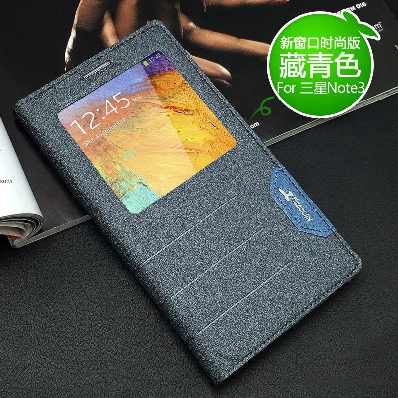 Etui Samsung Galaxy Note 3 Læder Guld Ny, Cover Samsung Galaxy Note 3 Beskyttelse Telefon