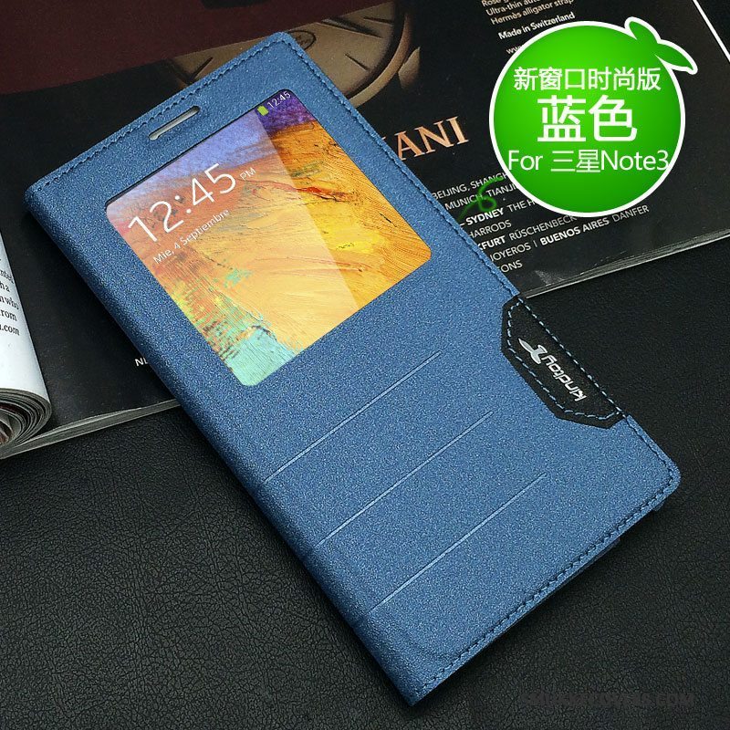 Etui Samsung Galaxy Note 3 Læder Guld Ny, Cover Samsung Galaxy Note 3 Beskyttelse Telefon