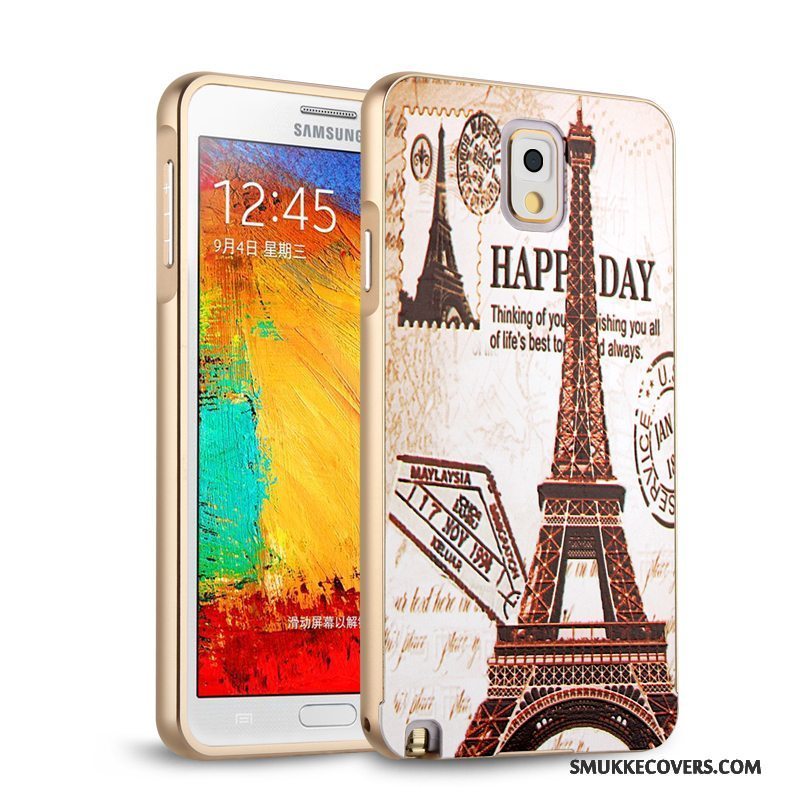 Etui Samsung Galaxy Note 3 Metal Hærdning Guld, Cover Samsung Galaxy Note 3 Beskyttelse Skærmbeskyttelse Anti-fald