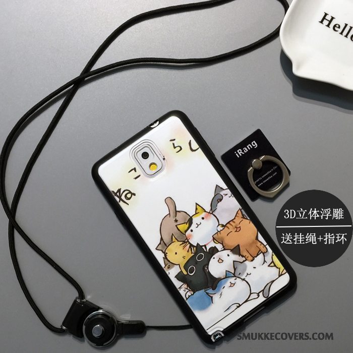 Etui Samsung Galaxy Note 3 Silikone Af Personlighed Nubuck, Cover Samsung Galaxy Note 3 Tasker Telefonhvid