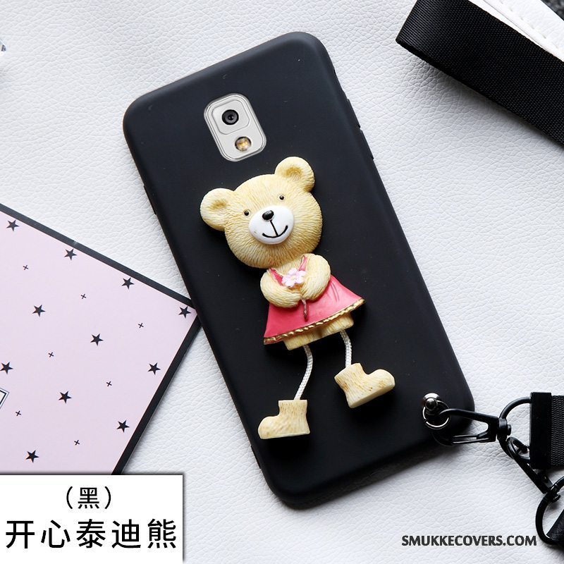 Etui Samsung Galaxy Note 3 Silikone Anti-fald Rød, Cover Samsung Galaxy Note 3 Cartoon Telefonsort