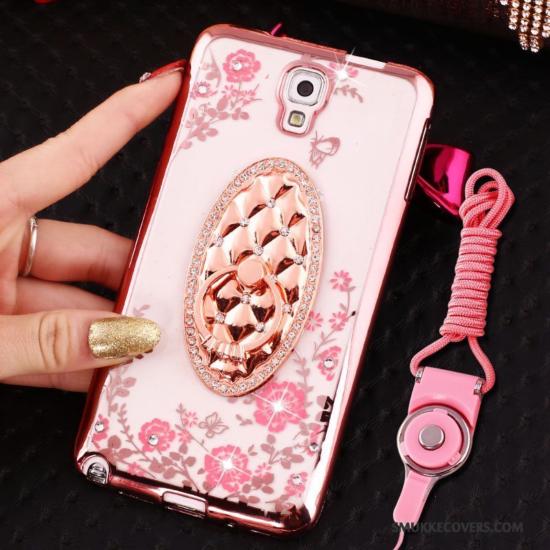 Etui Samsung Galaxy Note 3 Silikone Hængende Ornamenter Telefon, Cover Samsung Galaxy Note 3 Beskyttelse Lyserød Ring