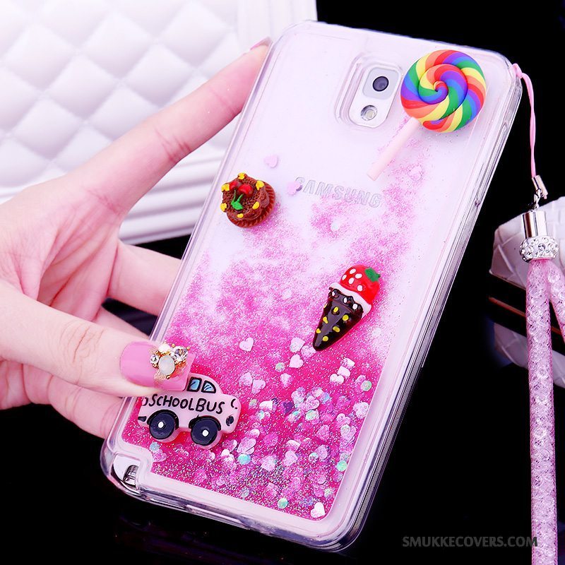 Etui Samsung Galaxy Note 3 Silikone Hængende Ornamenter Telefon, Cover Samsung Galaxy Note 3 Beskyttelse Smuk Lilla