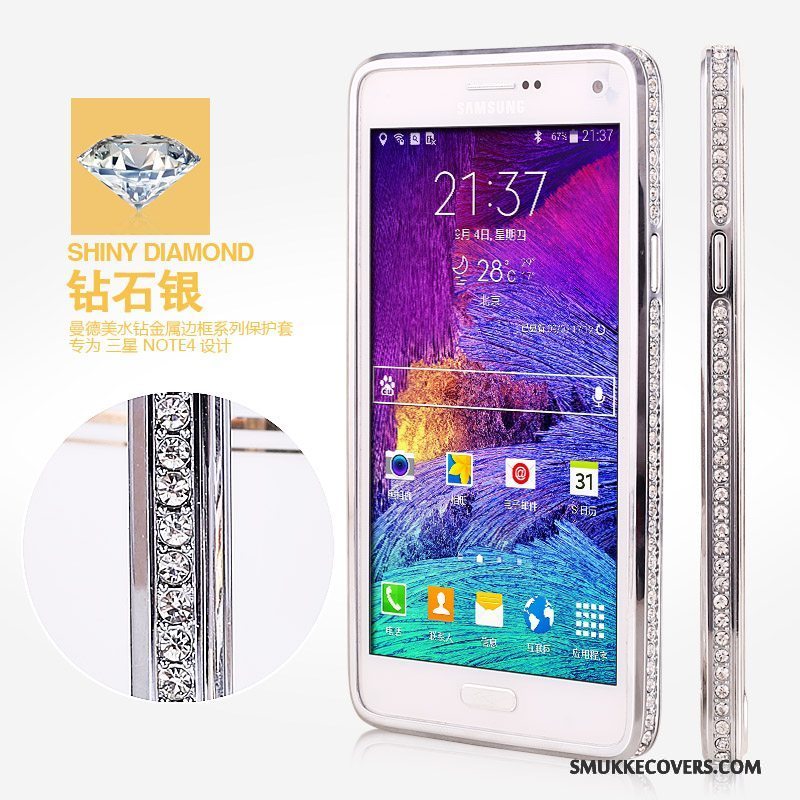 Etui Samsung Galaxy Note 4 Beskyttelse Anti-fald Ramme, Cover Samsung Galaxy Note 4 Strass Guld