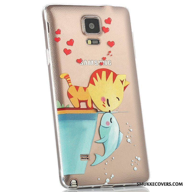 Etui Samsung Galaxy Note 4 Beskyttelse Anti-fald Tynd, Cover Samsung Galaxy Note 4 Farve Bagdæksel Gennemsigtig