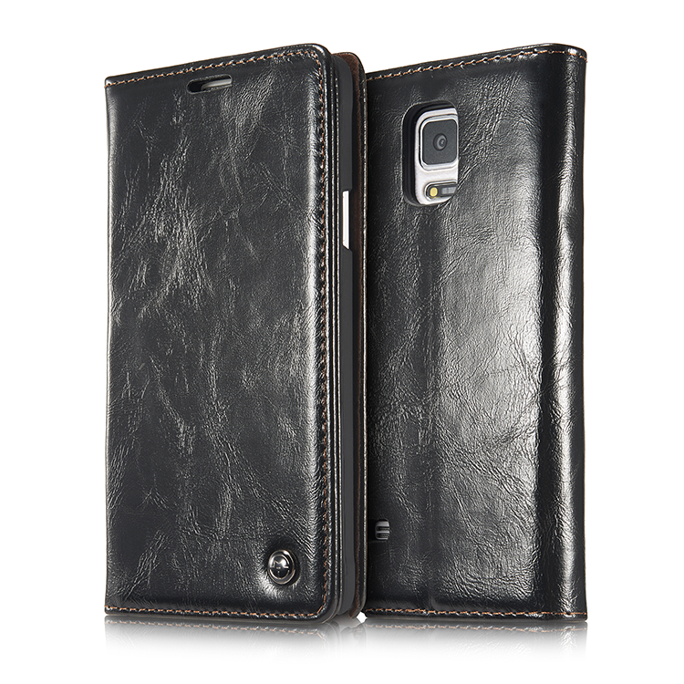 Etui Samsung Galaxy Note 4 Beskyttelse Kort Cow, Cover Samsung Galaxy Note 4 Tegnebog Business Hvid