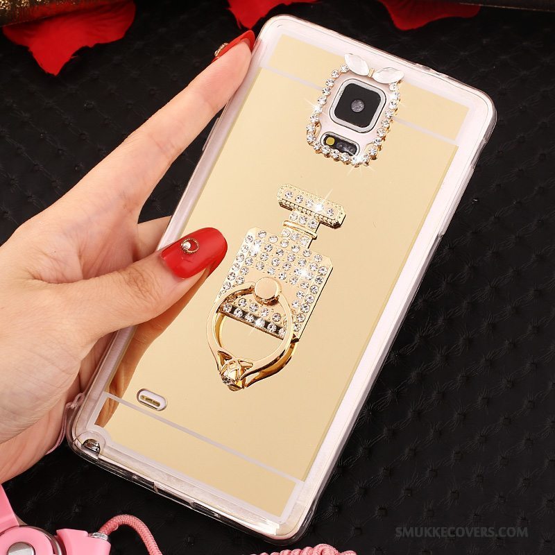 Etui Samsung Galaxy Note 4 Blød Guld Hængende Ornamenter, Cover Samsung Galaxy Note 4 Beskyttelse Telefonring