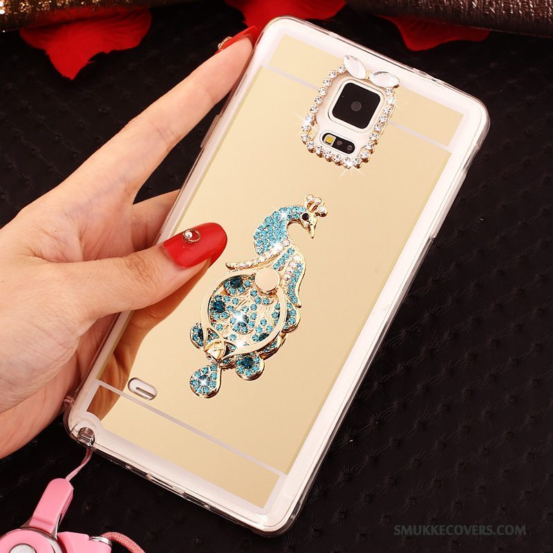 Etui Samsung Galaxy Note 4 Blød Guld Hængende Ornamenter, Cover Samsung Galaxy Note 4 Beskyttelse Telefonring