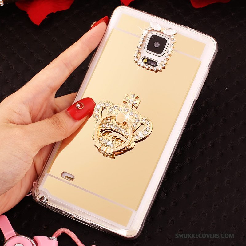 Etui Samsung Galaxy Note 4 Blød Guld Hængende Ornamenter, Cover Samsung Galaxy Note 4 Beskyttelse Telefonring