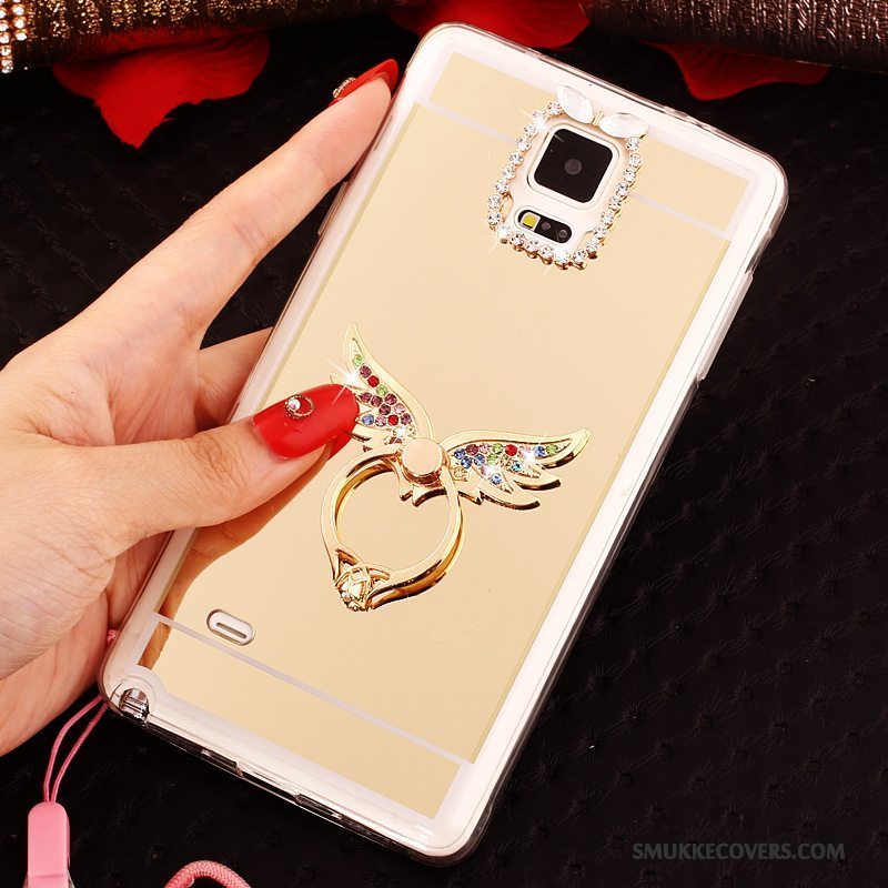 Etui Samsung Galaxy Note 4 Blød Guld Hængende Ornamenter, Cover Samsung Galaxy Note 4 Beskyttelse Telefonring