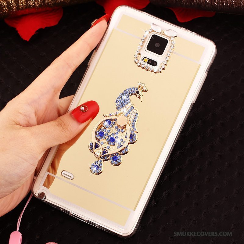 Etui Samsung Galaxy Note 4 Blød Guld Hængende Ornamenter, Cover Samsung Galaxy Note 4 Beskyttelse Telefonring