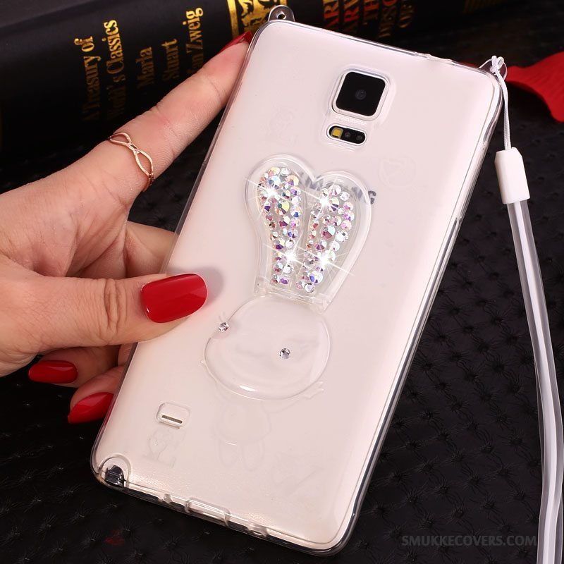 Etui Samsung Galaxy Note 4 Blød Lyserød Hængende Ornamenter, Cover Samsung Galaxy Note 4 Strass