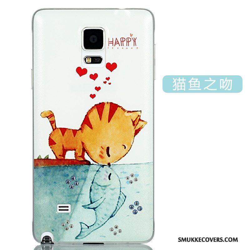 Etui Samsung Galaxy Note 4 Cartoon Lyserød Nubuck, Cover Samsung Galaxy Note 4 Beskyttelse Hård Telefon