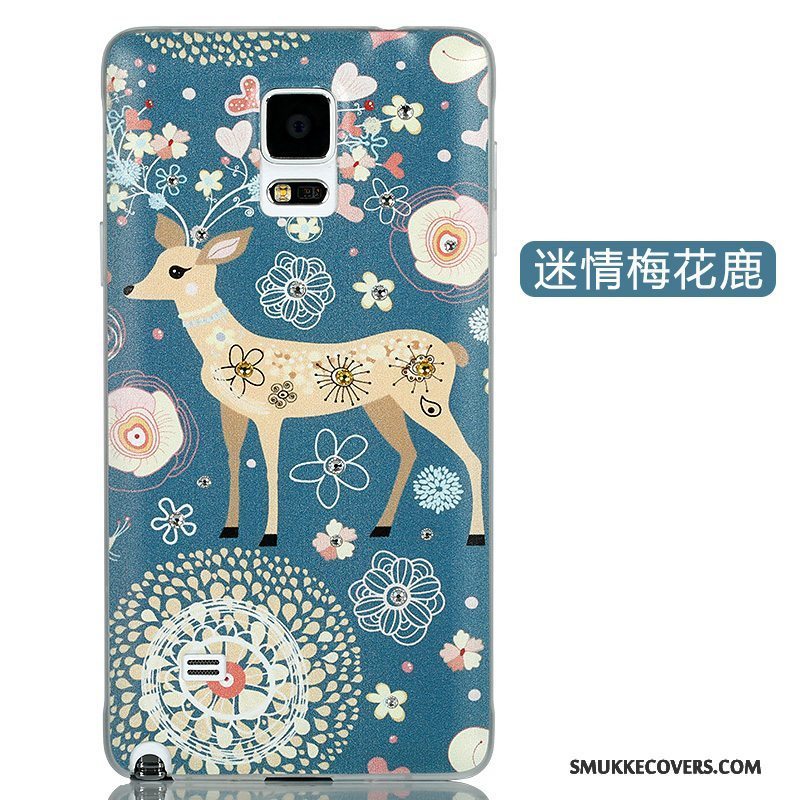 Etui Samsung Galaxy Note 4 Cartoon Lyserød Nubuck, Cover Samsung Galaxy Note 4 Beskyttelse Hård Telefon